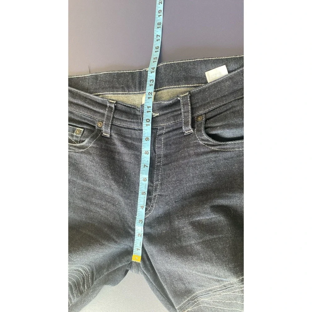 True Religion Jeans Men 42X33 Blue Denim‎ Moto Slim Run Stitch Double Knee